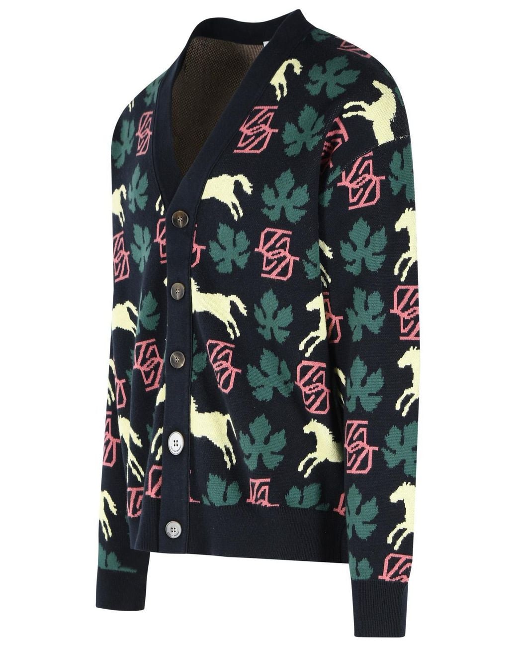 Drole de Monsieur Gray Horse Monogram Cardigan for men