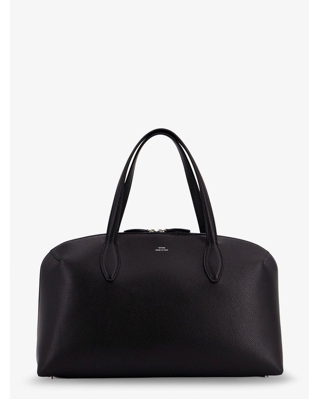 Totême Black Hammered Leather Handbag
