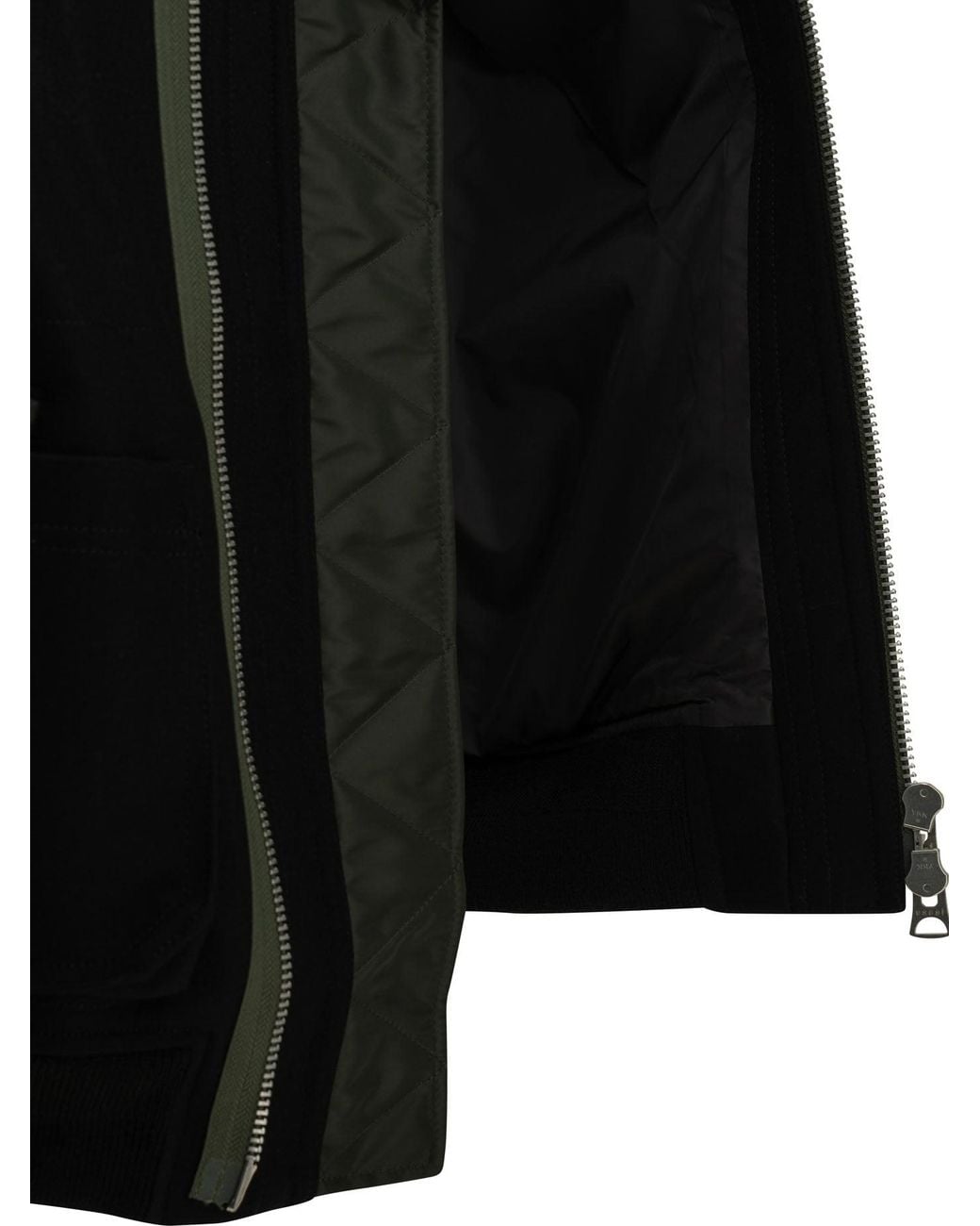 Sacai Black Wool Bomber Jacket