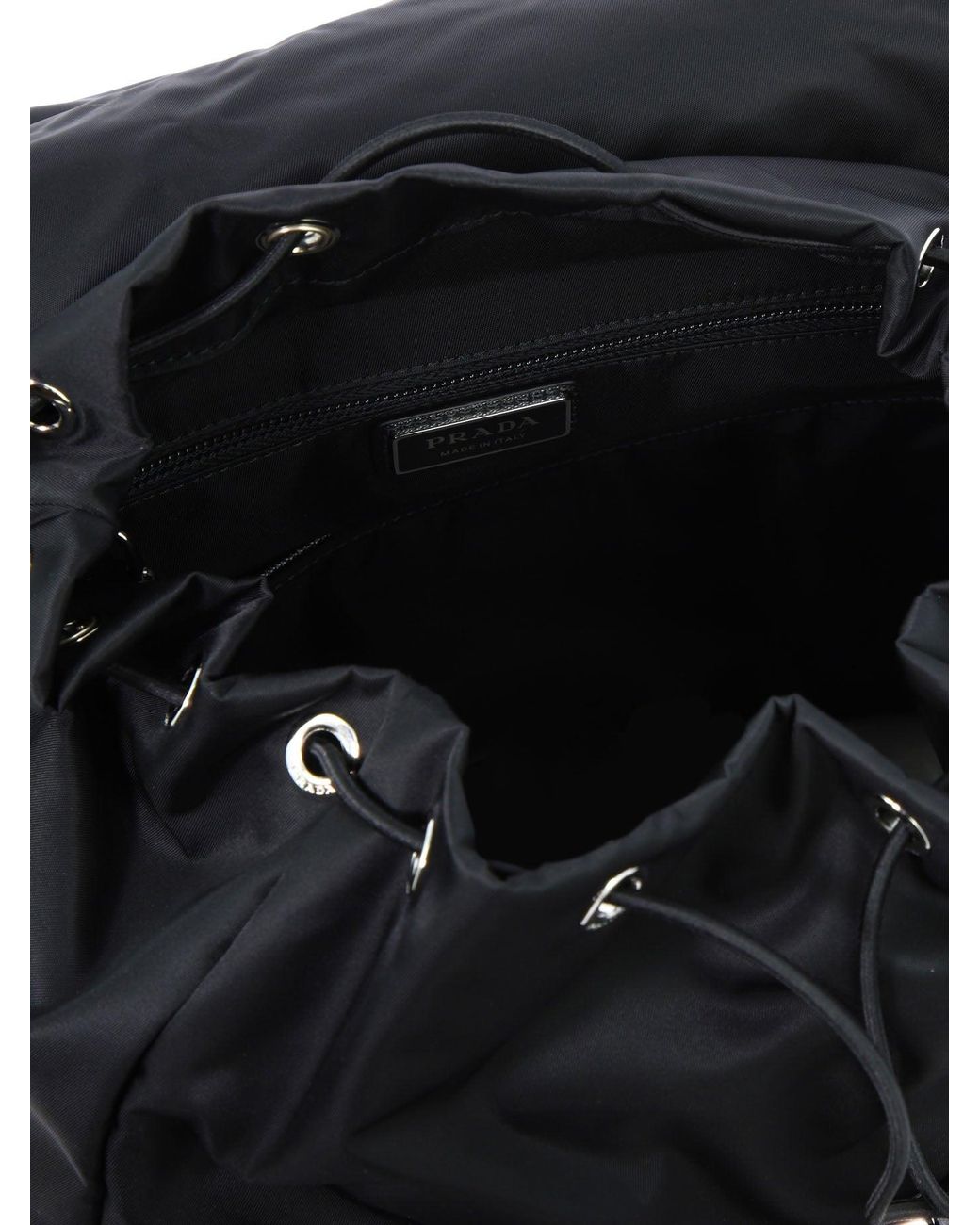 Prada Black Re-Nylon And Saffiano Backpack for men