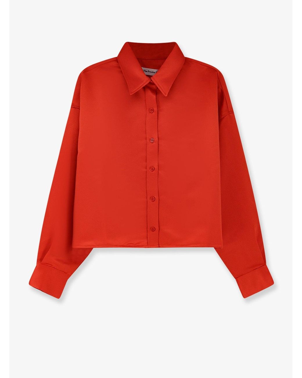 Frankie Shop Red Boxy Shirt Arlen Satin