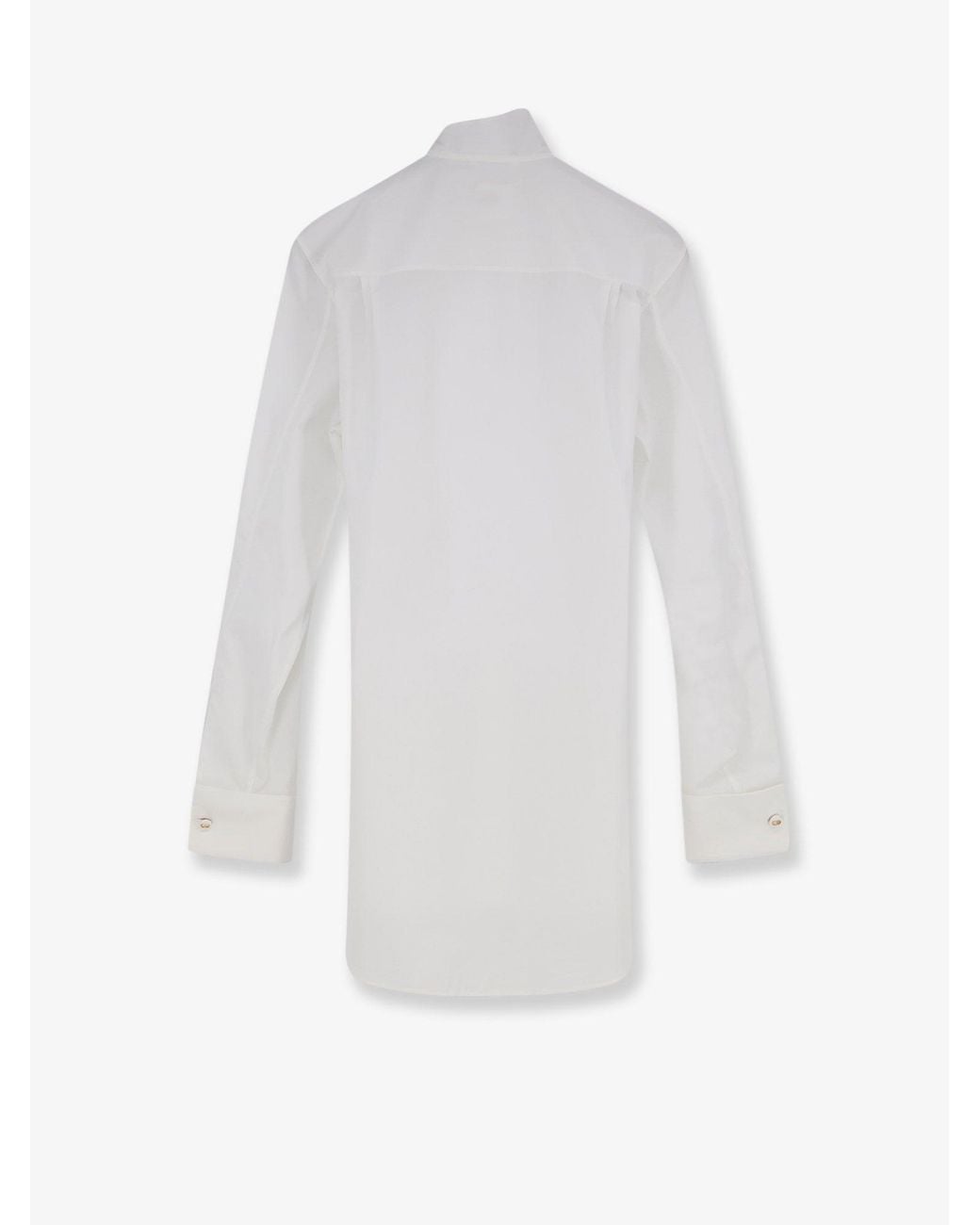 Dior White Cotton Shirt With Metal Logo