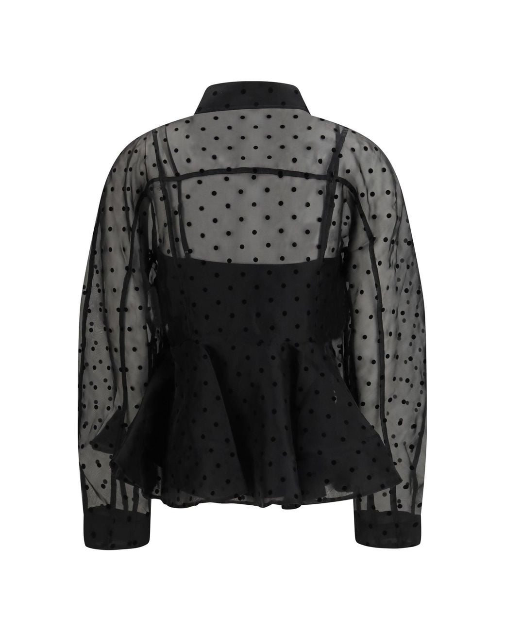 Ganni Black Polka Dot Organza Shirt