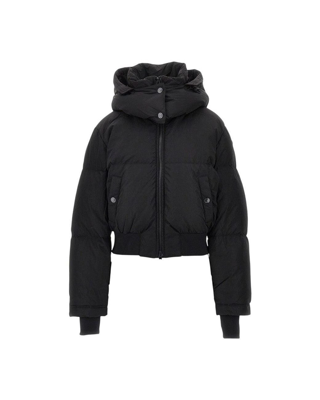 DIESEL Black Hooded Short Down Jacket