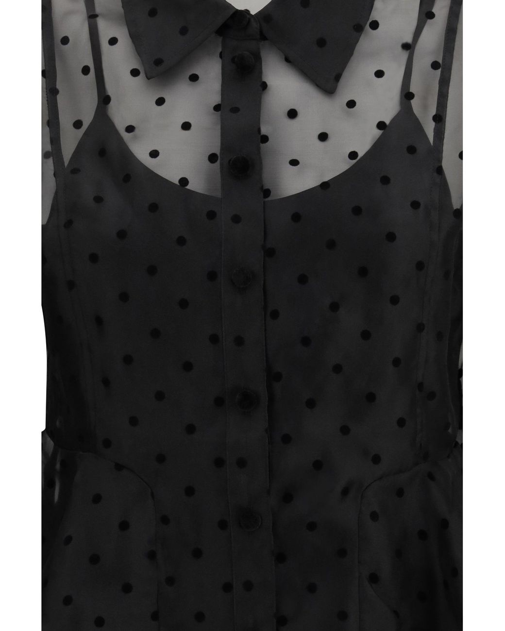 Ganni Black Polka Dot Organza Shirt