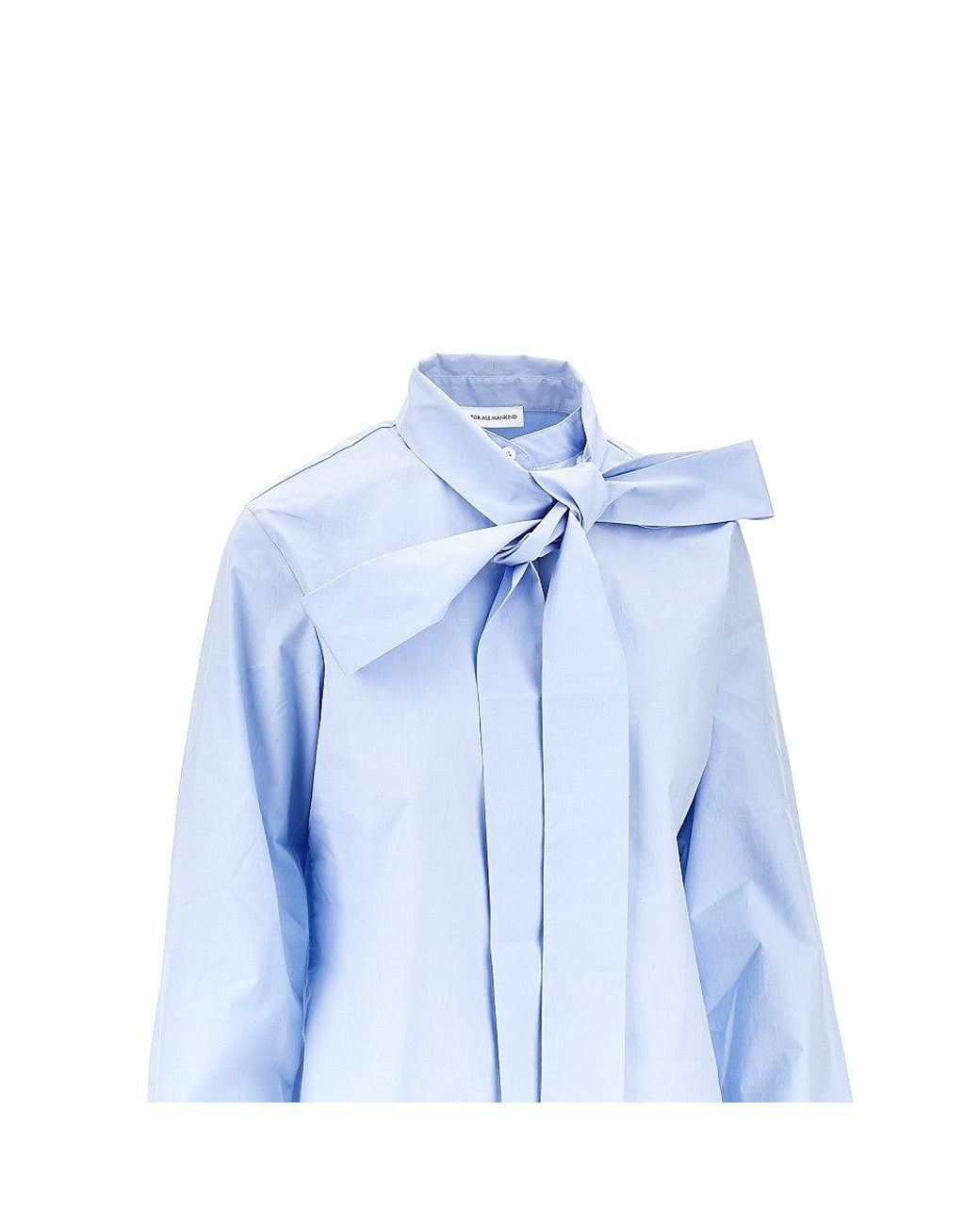 7 For All Mankind Blue Poplin Shirt With Bow