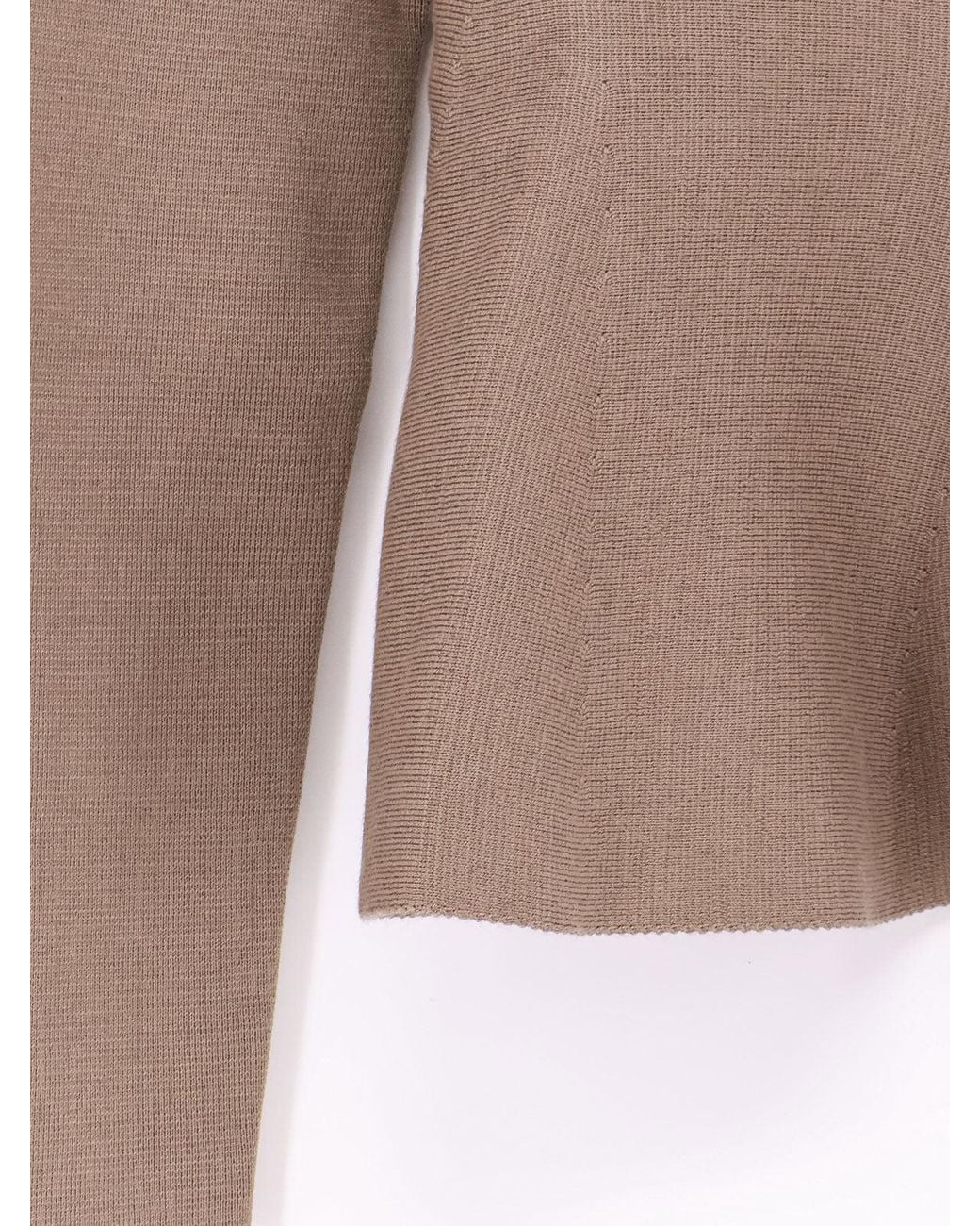 Nude Brown Wool-Blend V-Neck Sweater