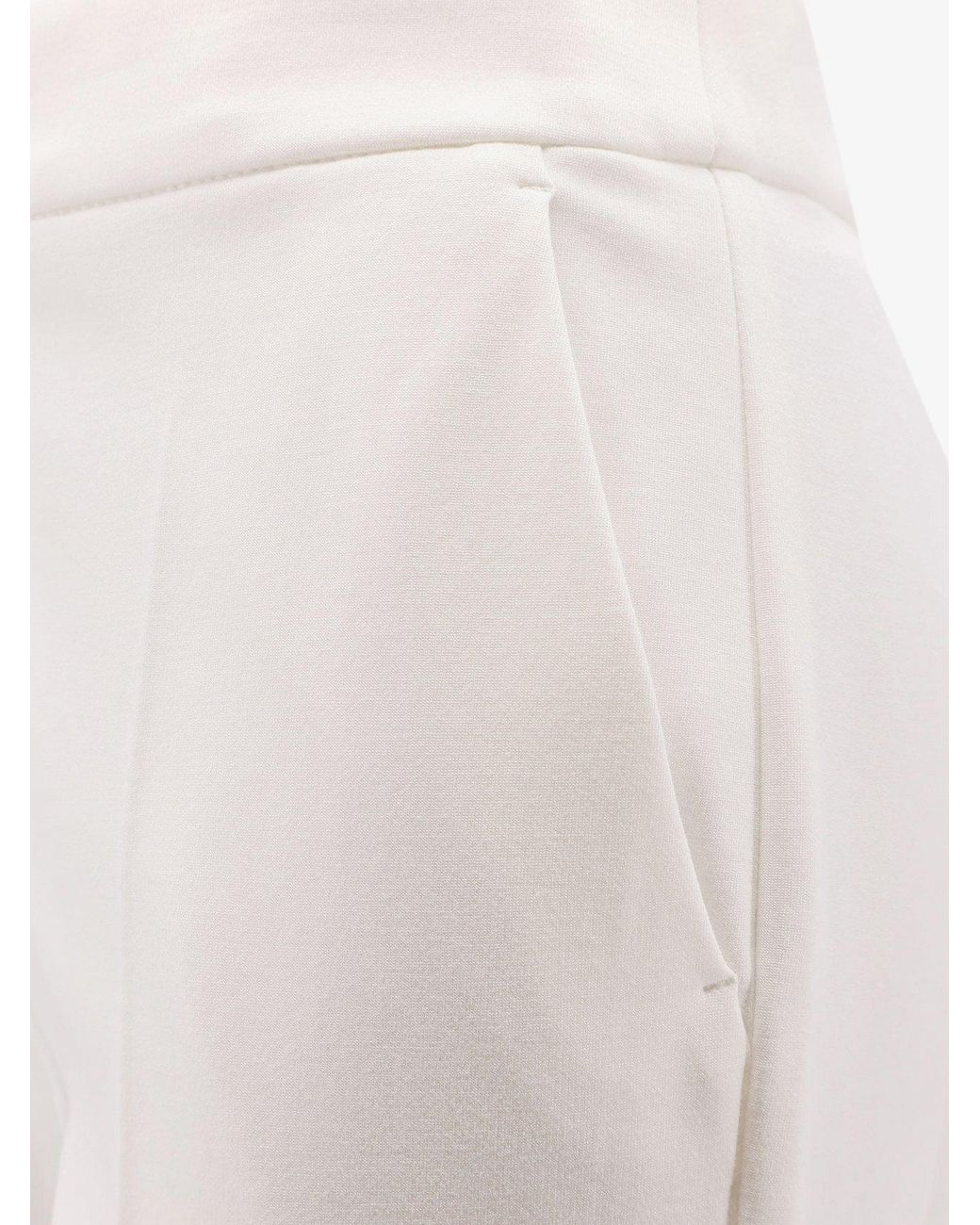 Max Mara White Pegno Viscose Blend Trousers