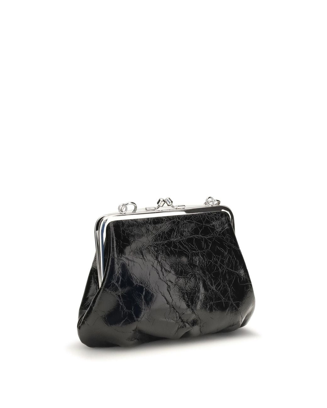 Vivienne Westwood Black Granny Frame Patent Leather Handbag