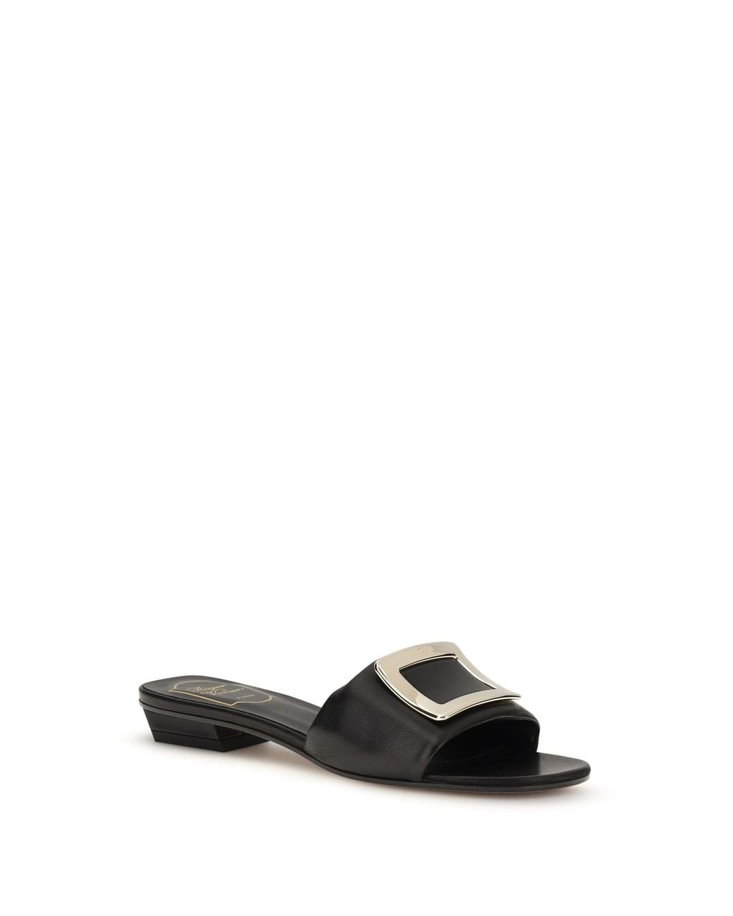 Roger Vivier White Leather Slide Sandals