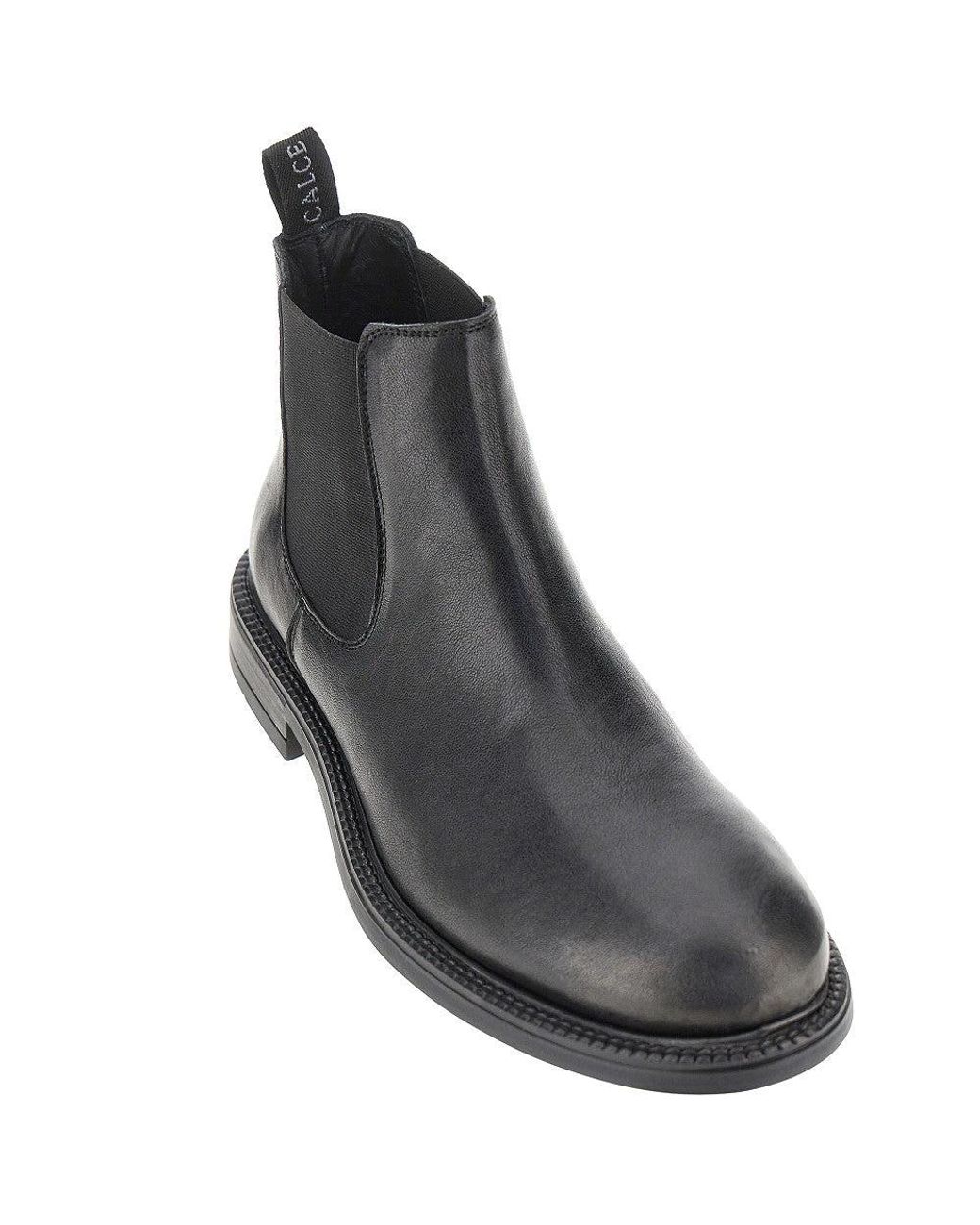 JUAN LACARCEL BY CALCE Black Leather Chelsea Boots for men