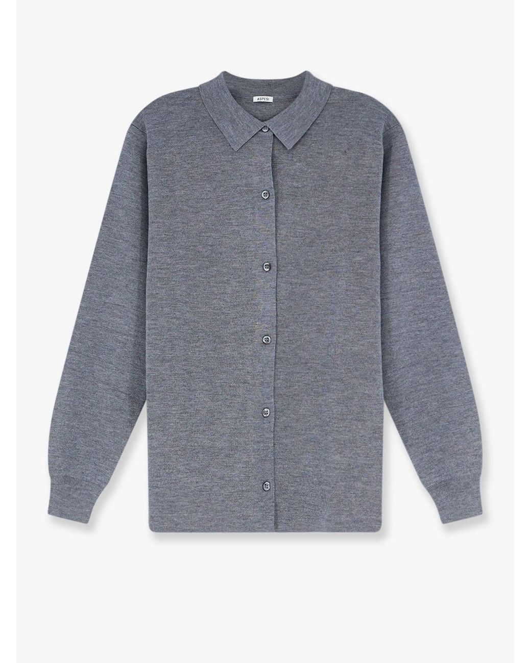 Aspesi Gray Virgin Wool Cardigan