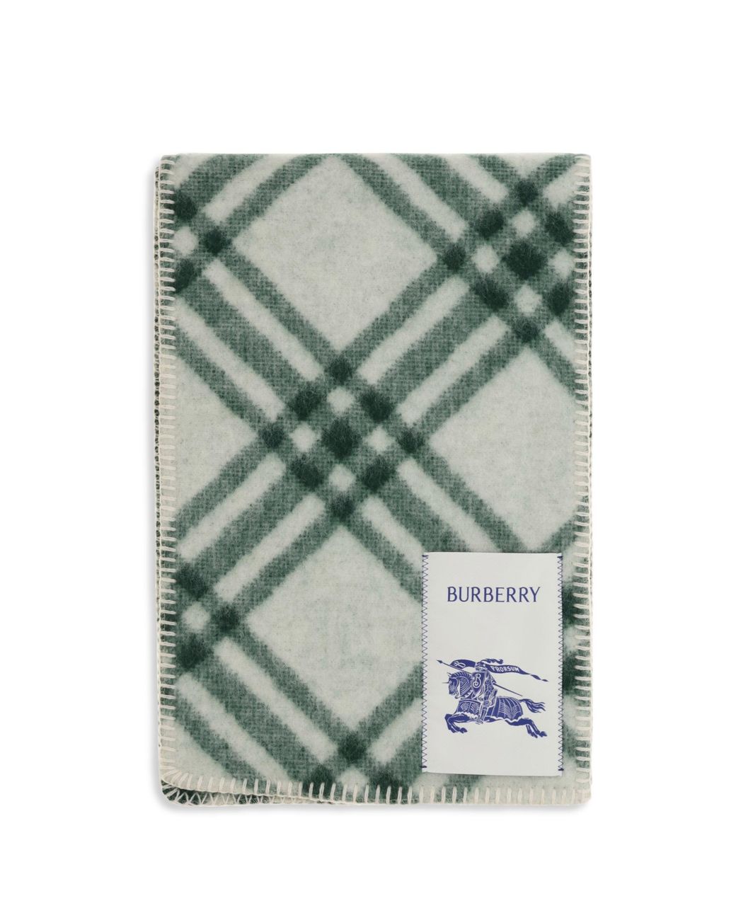 Burberry Green Check Wool Scarf for men
