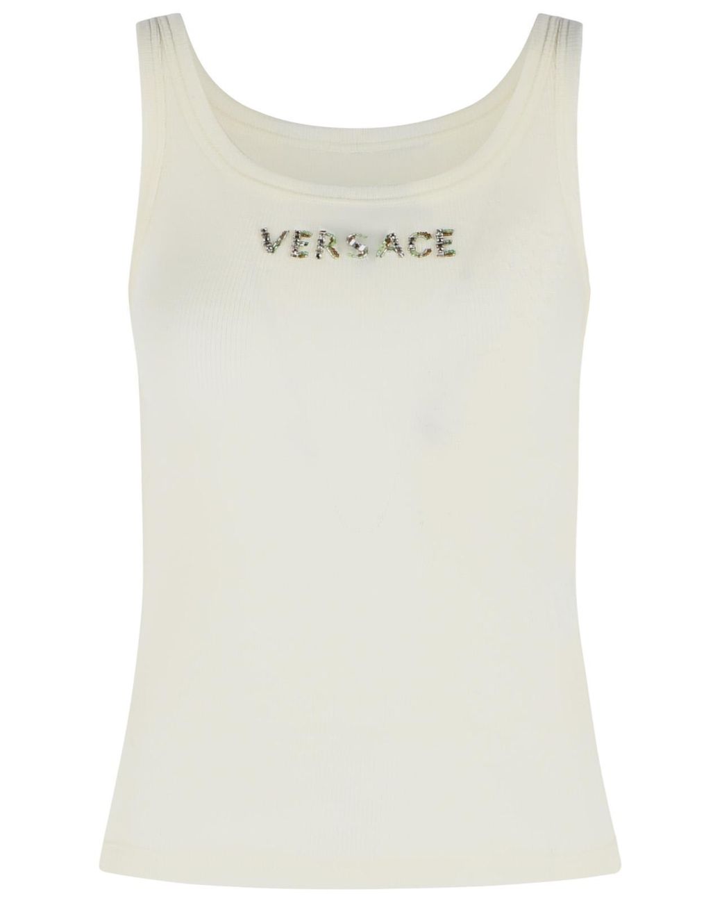Versace White Virgin Wool Tank Top