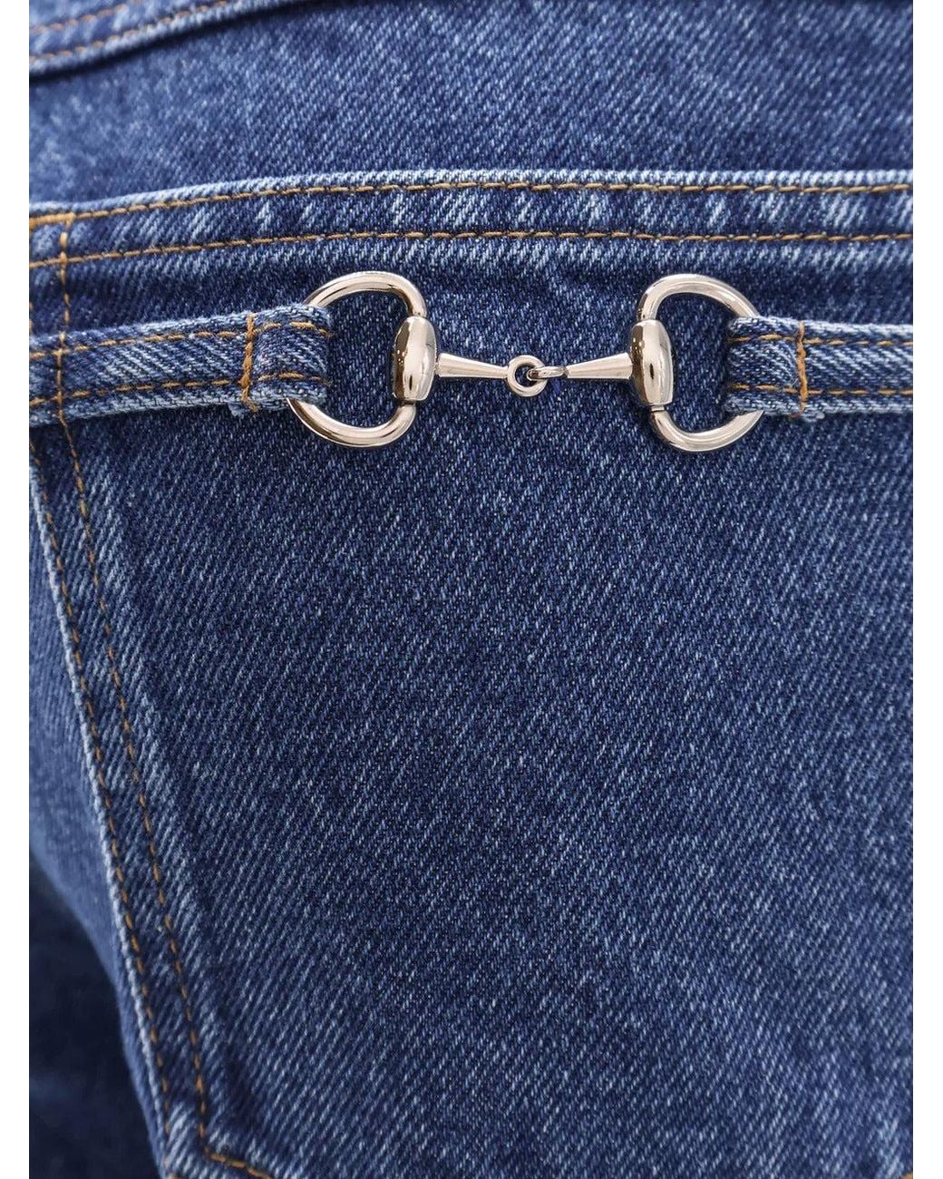 Gucci Blue Jeans With Horsebit Details for men