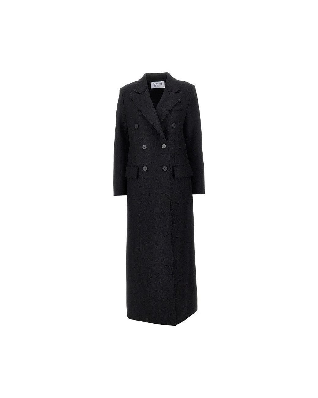 Harris Wharf London Black Pressed Wool Coat