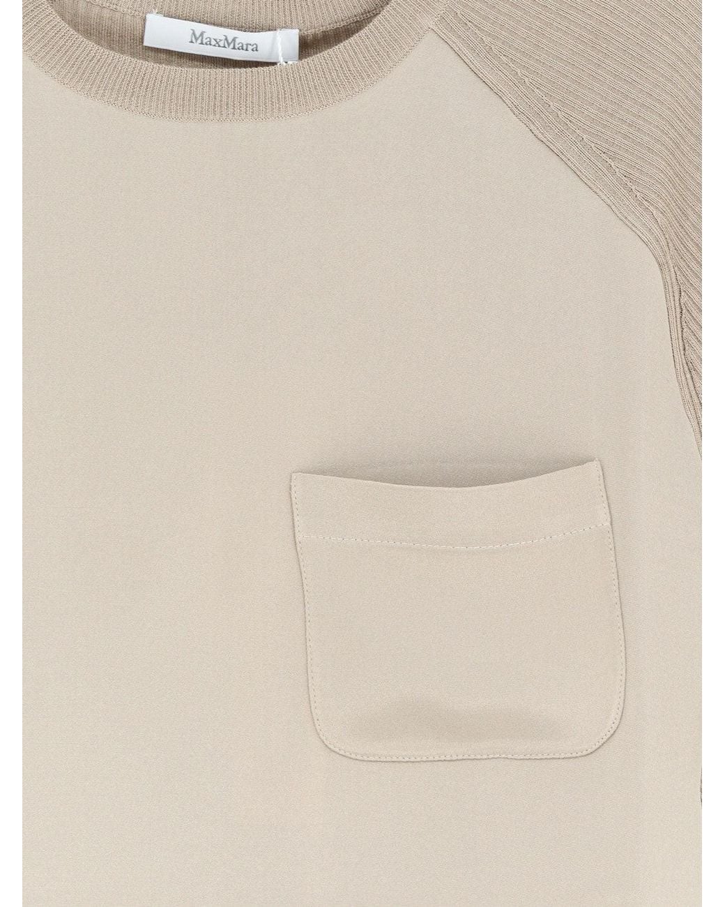 Max Mara Natural Mxmgolfo Silk And Cashmere Top