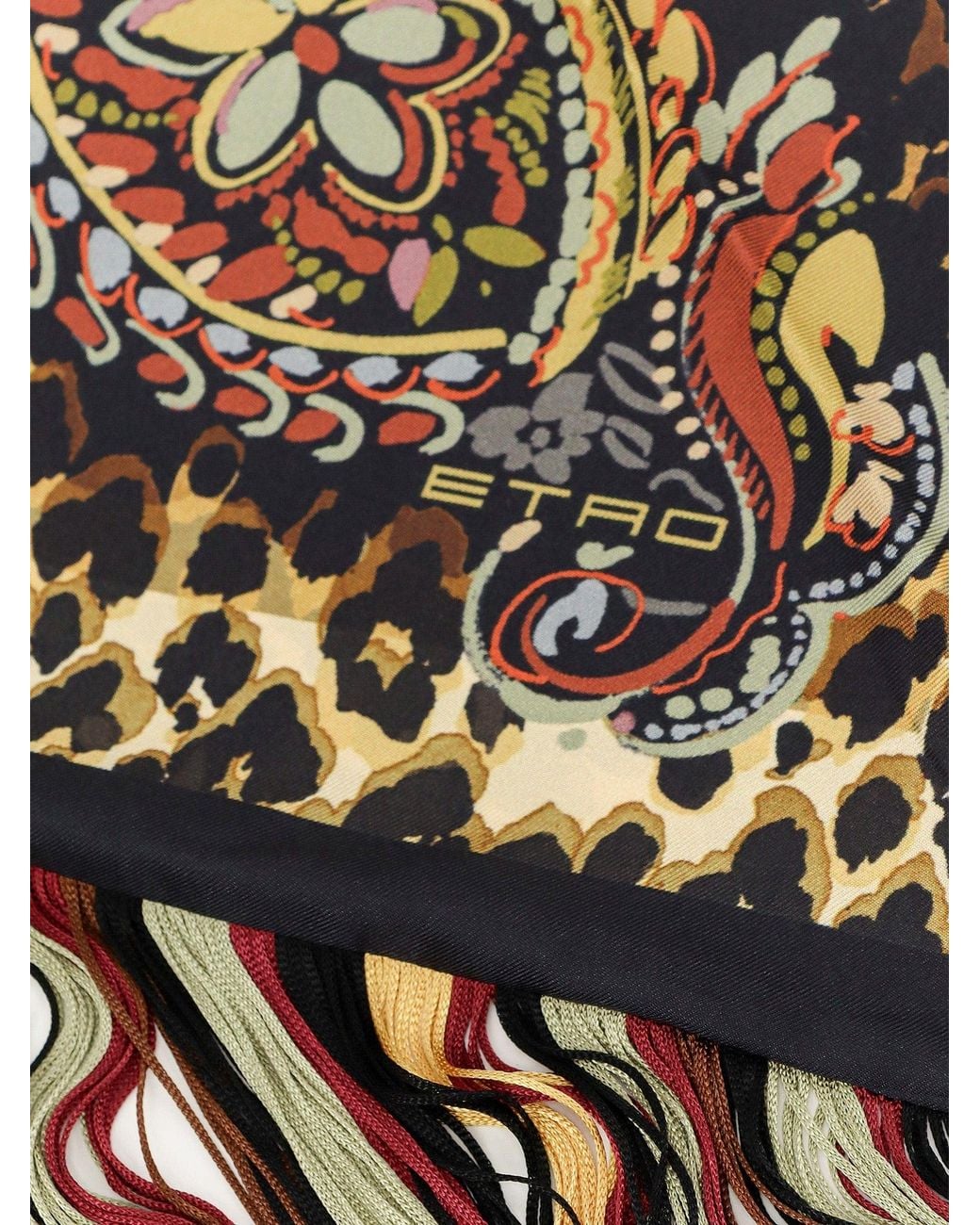 Etro Multicolor Fringed Silk Shawl