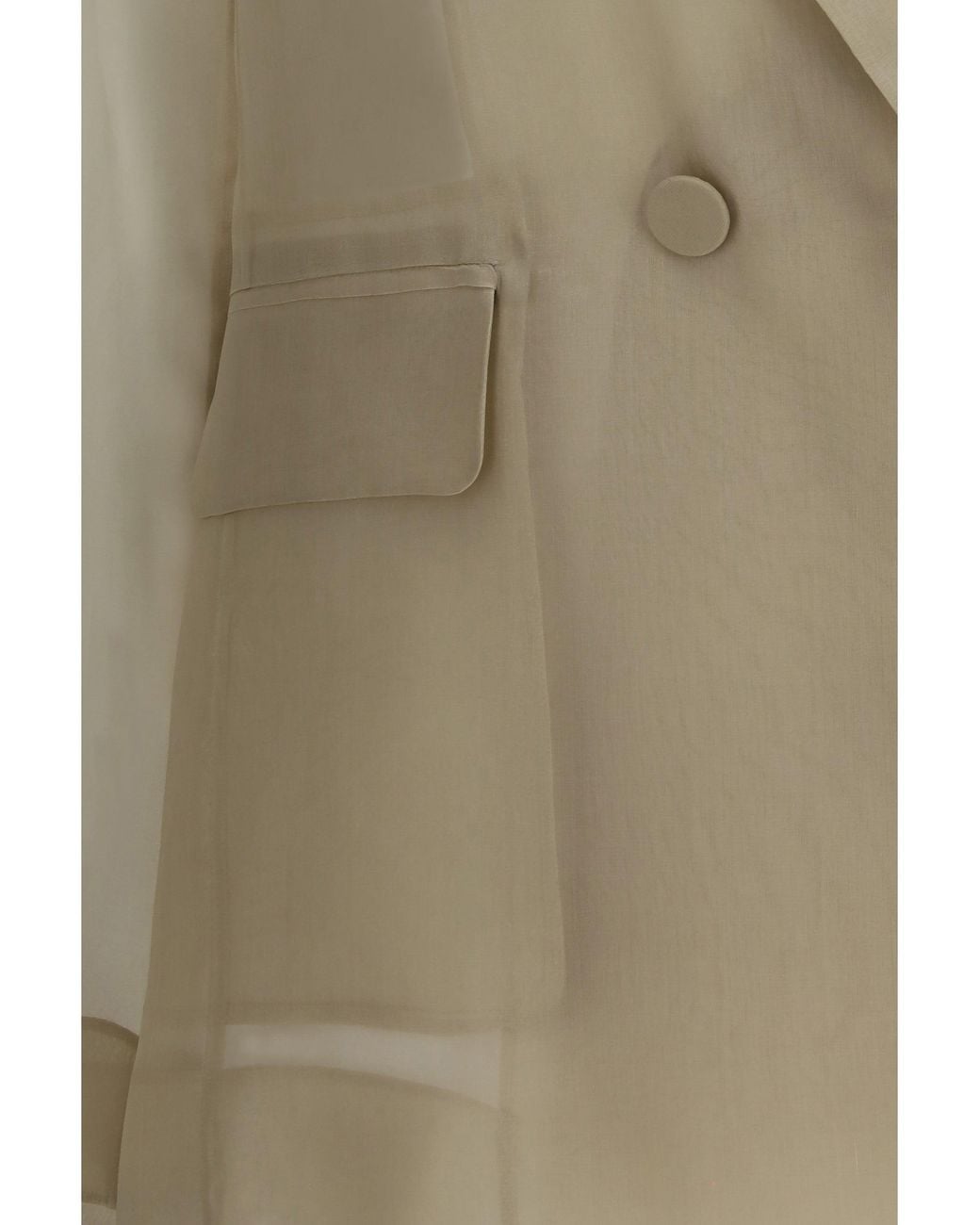Max Mara Natural Jacket Slogan Silk Organza