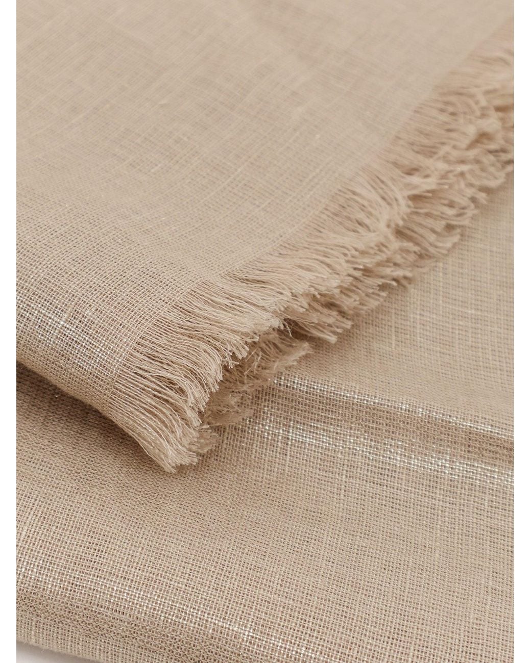 Brunello Cucinelli Natural Linen Lurex Scarf