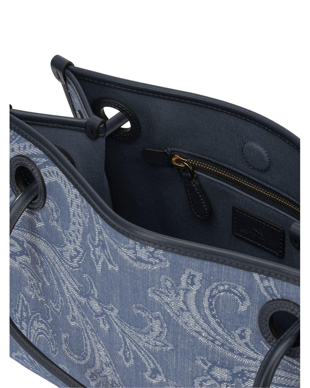 Etro Blue "Shopping Eyes" Medium Shoulder Bag