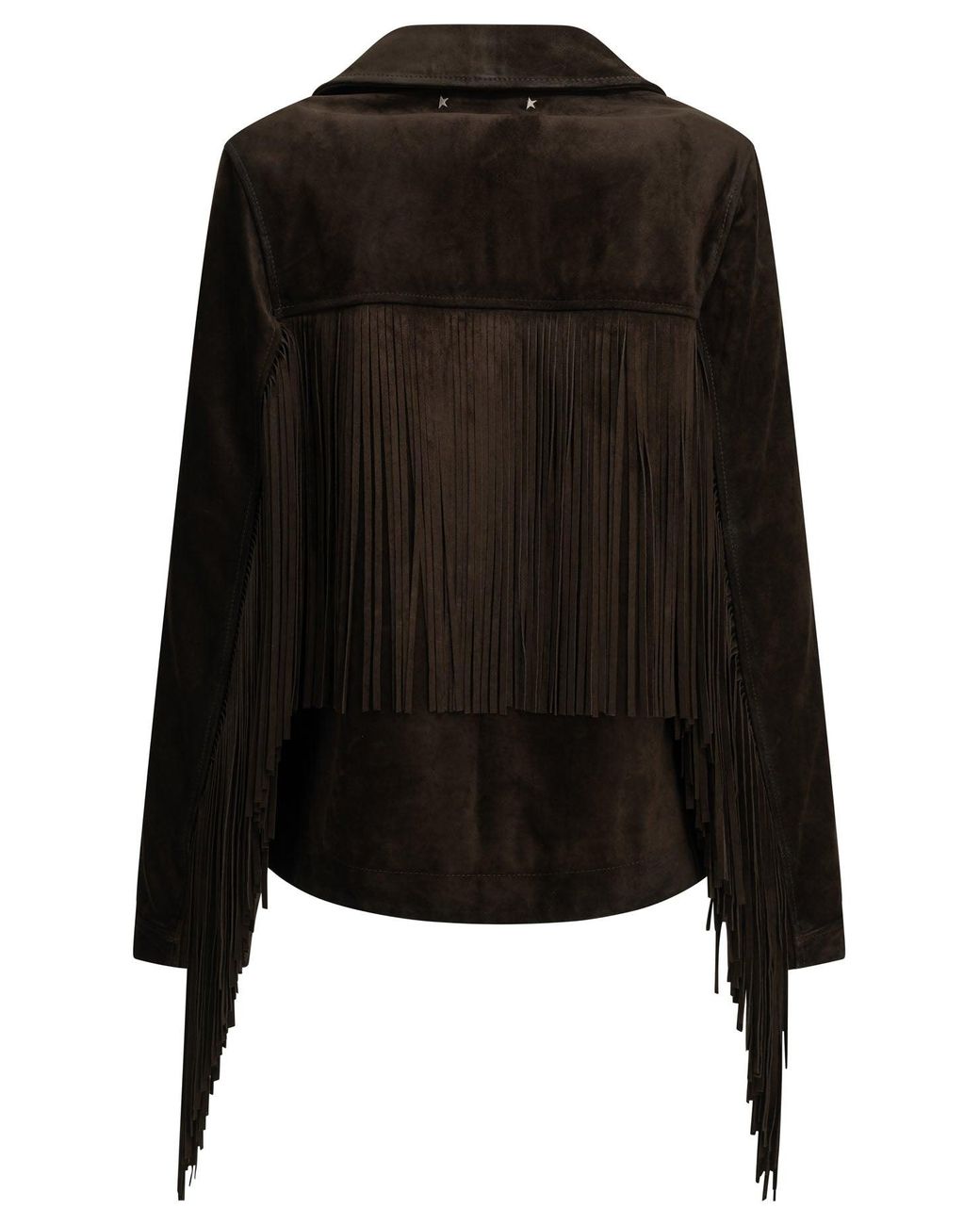 Golden Goose Deluxe Brand Black Fringed Leather Jacket