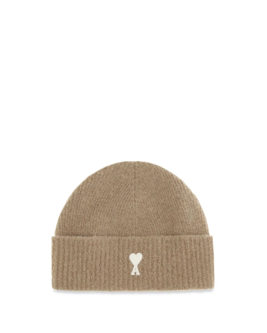 AMI Natural Ami De Coeur Wool Beanie for men