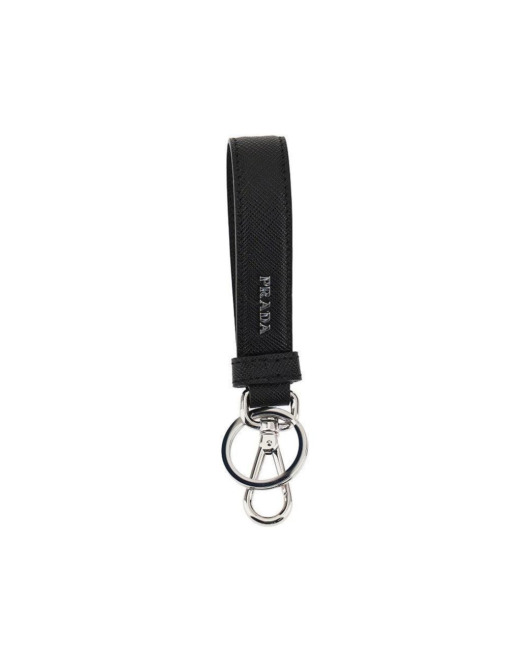 Prada Black Saffiano Leather Key-Holder for men