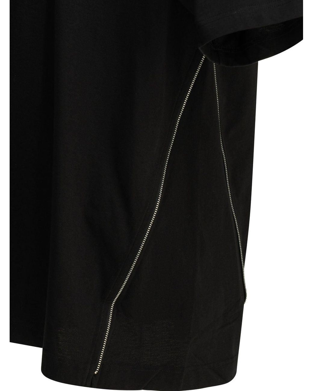 Comme des Garçons Black Shirt Crew-Neck T-Shirt With Zipper Detail for men
