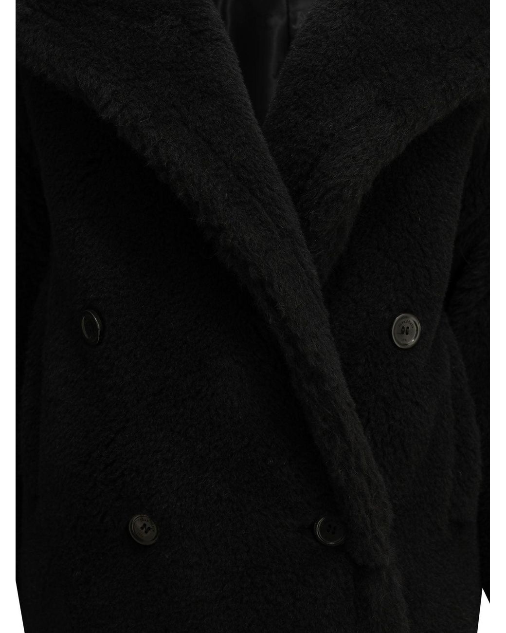 Max Mara Black Short Alpaca Coat
