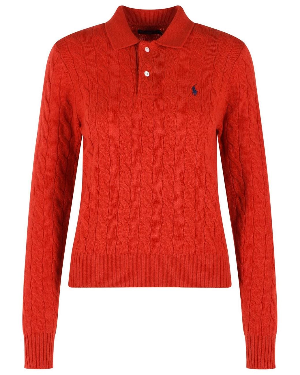 Polo Ralph Lauren Red Wool And Cashmere Blend Sweater