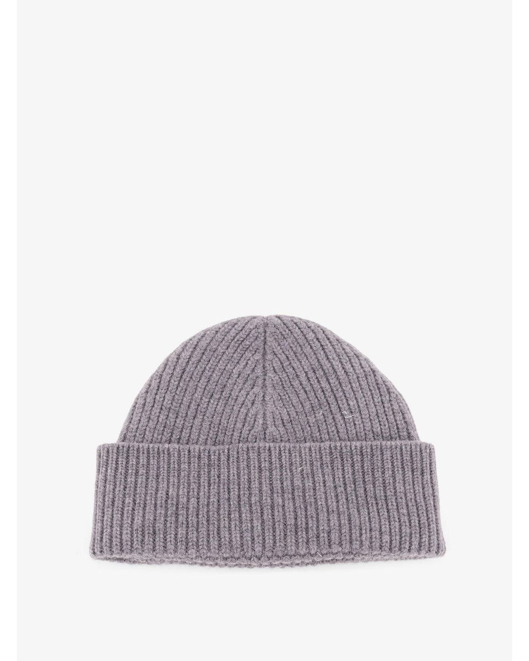 AMI Purple Wool Beanie Hat for men