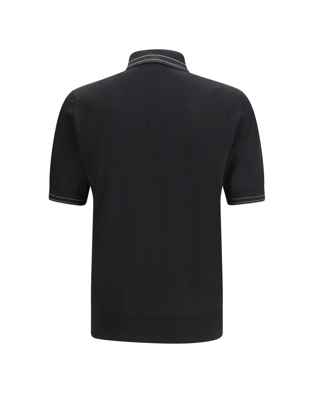 Dolce & Gabbana Black Silk Polo With Collar And Short Sleeves for men