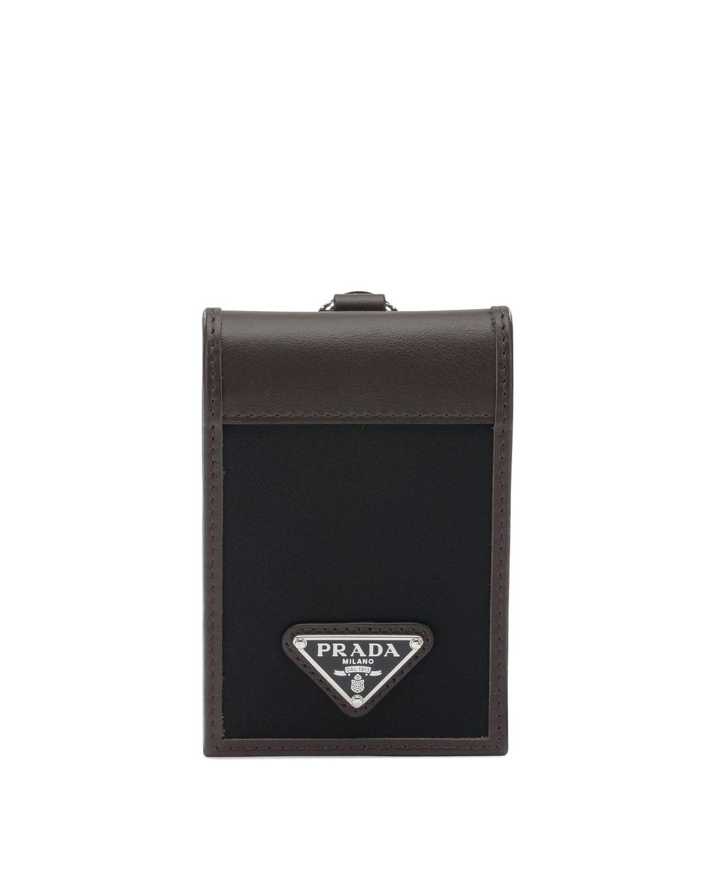 Prada Black Speedrock Re-Nylon And Leather Card Holder for men