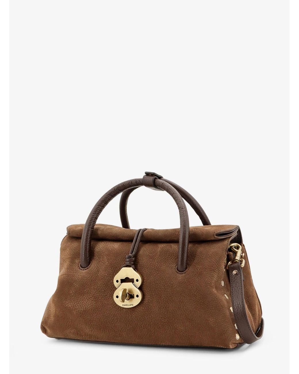 Zanellato Brown Dotta Nubuck Crossbody Bag