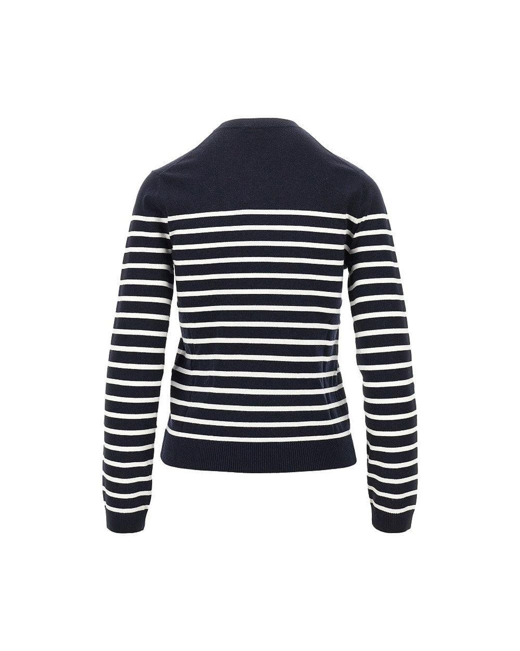 Weekend by Maxmara Blue Knitted Sweater With Striped Motif