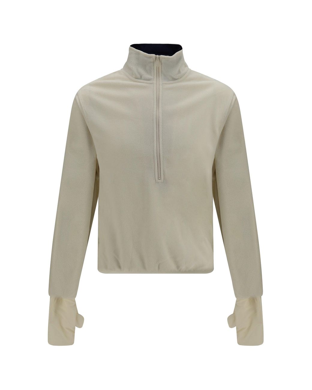 Entire studios White Shell Fleece Zip Jacket Cream