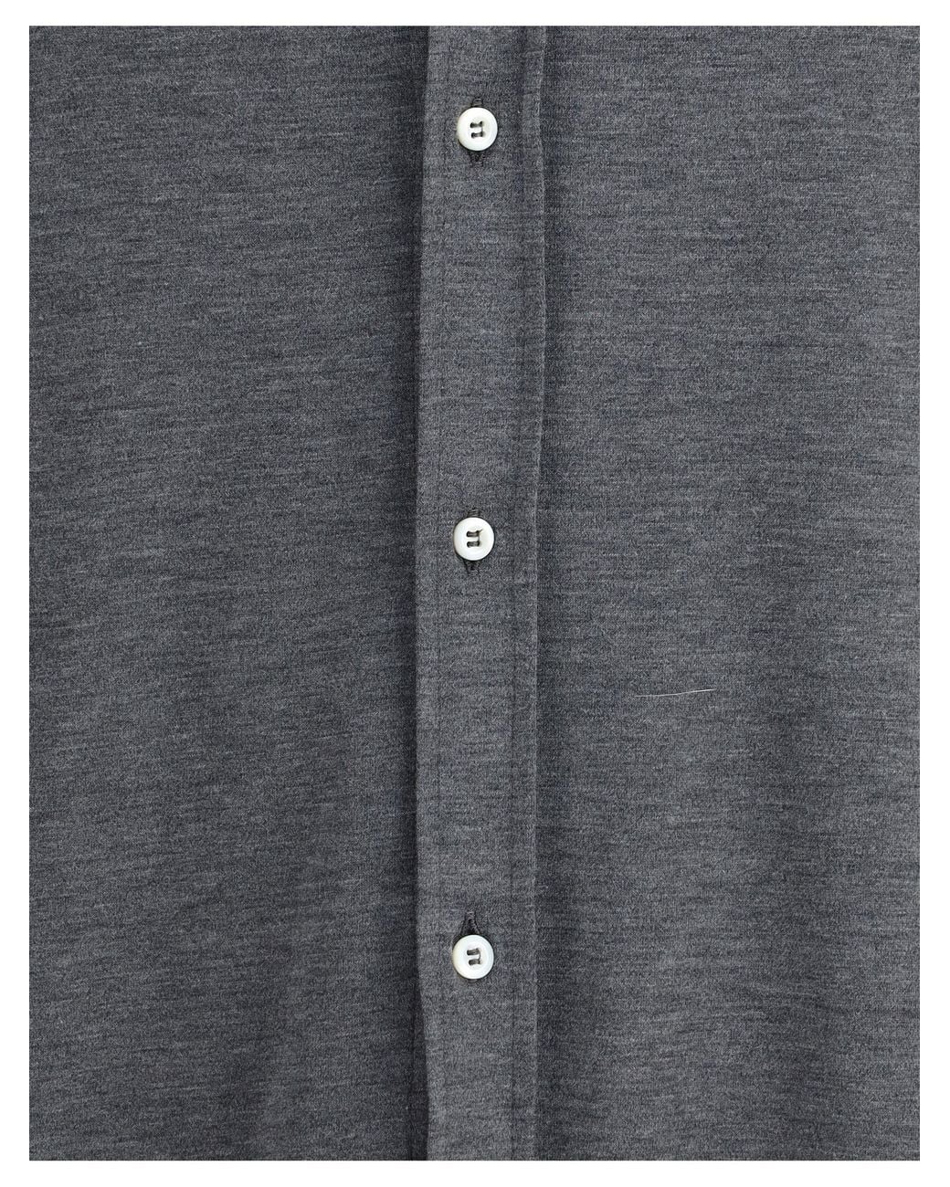 Brunello Cucinelli Gray Silk Shirt for men