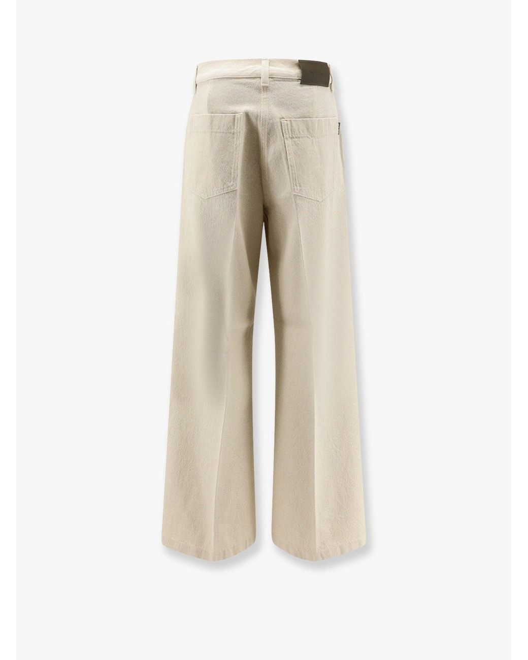Aspesi Natural Denim Trousers With Back Logo Patch