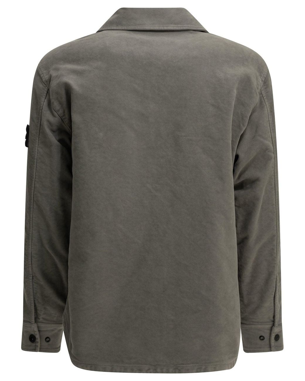 Stone Island Gray Moleskin Casual Shirt for men