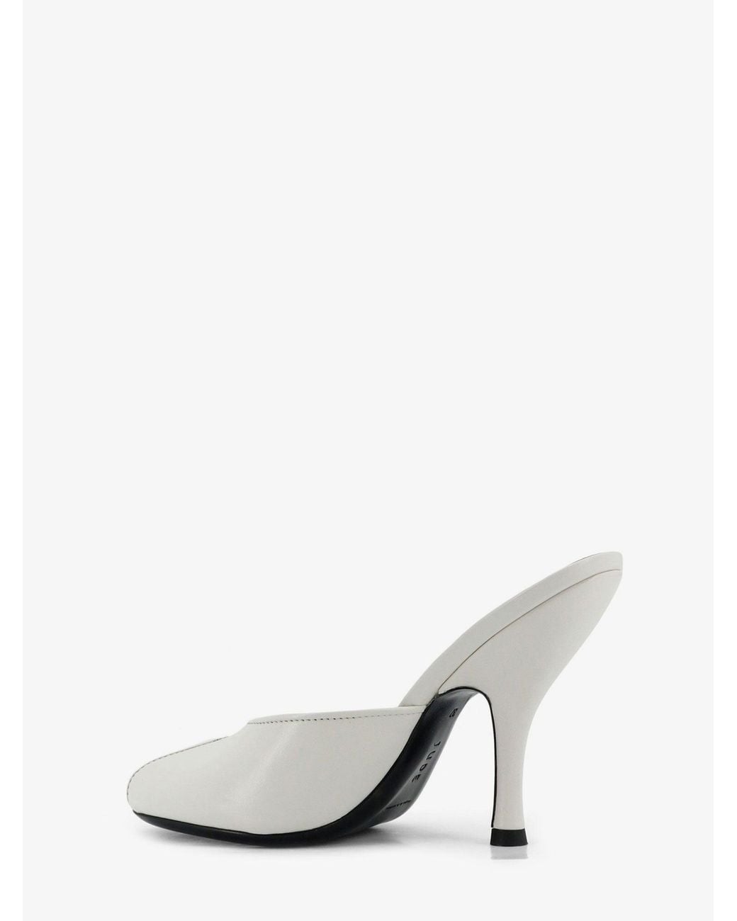 Jude White Leather Date Mule Sandals