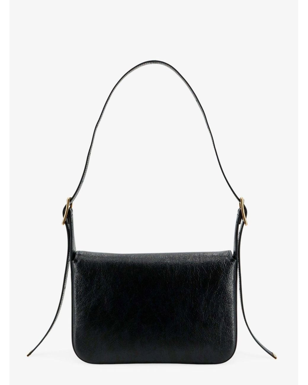 Balenciaga Black Clicca Arena Leather Medium Shoulder Bag