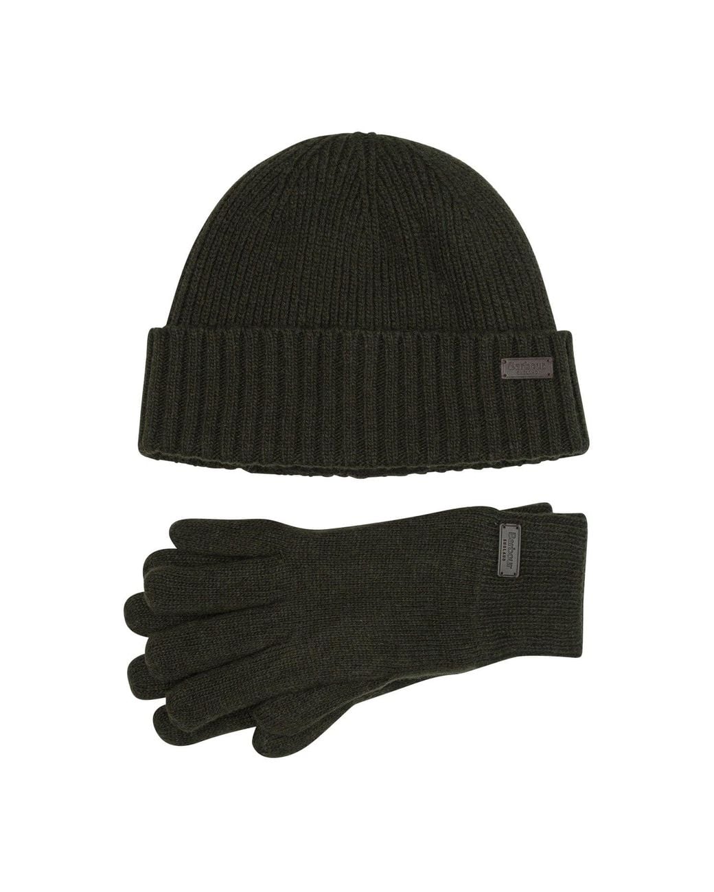 Barbour Black Carlton Beanie And Gloves Set