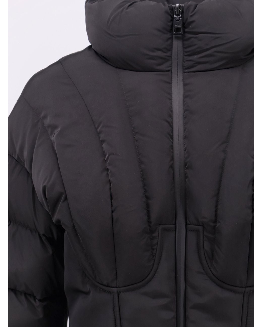 Elisabetta Franchi Blue Bustier Quilted Down Jacket