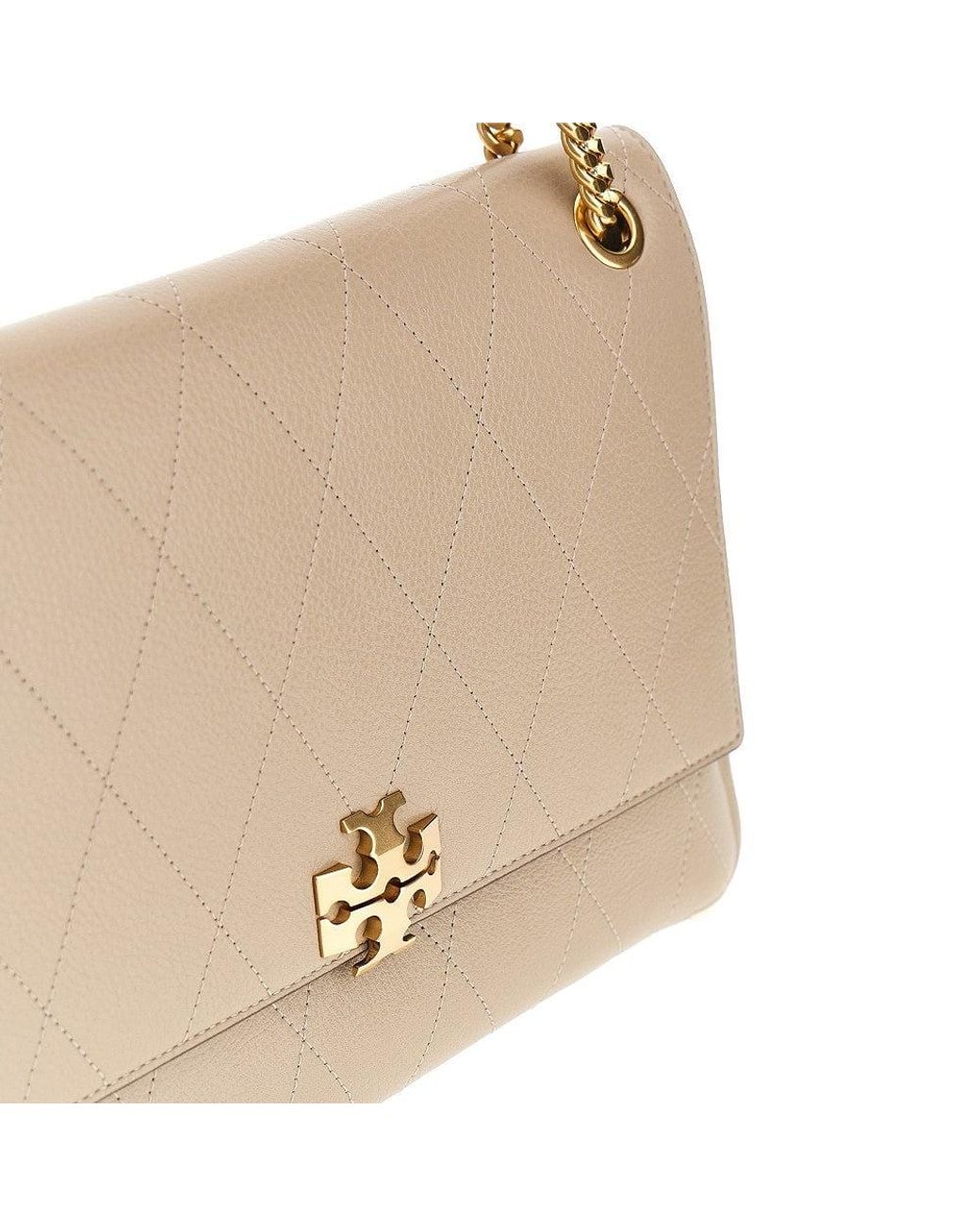 Tory Burch Natural 'Charlie' Quilted Leather Bag
