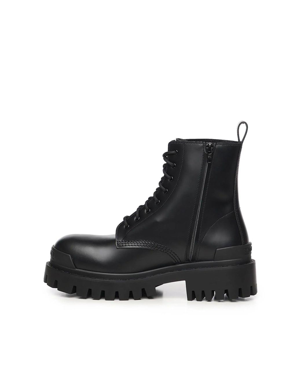 Balenciaga Black "Strike" Leather Ankle Boots