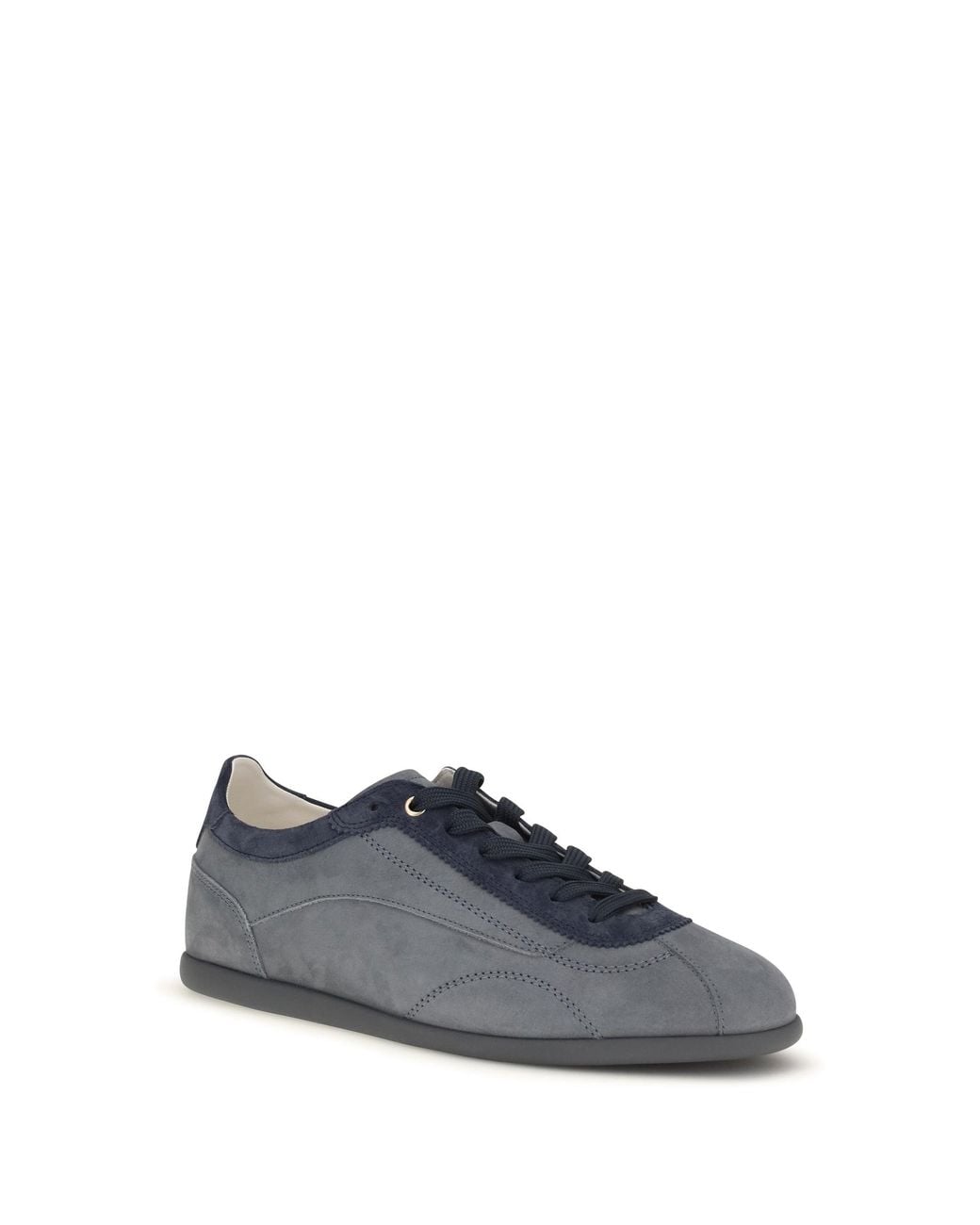 Brunello Cucinelli Blue Nubuck And Suede Sneakers With Slim Sole for men