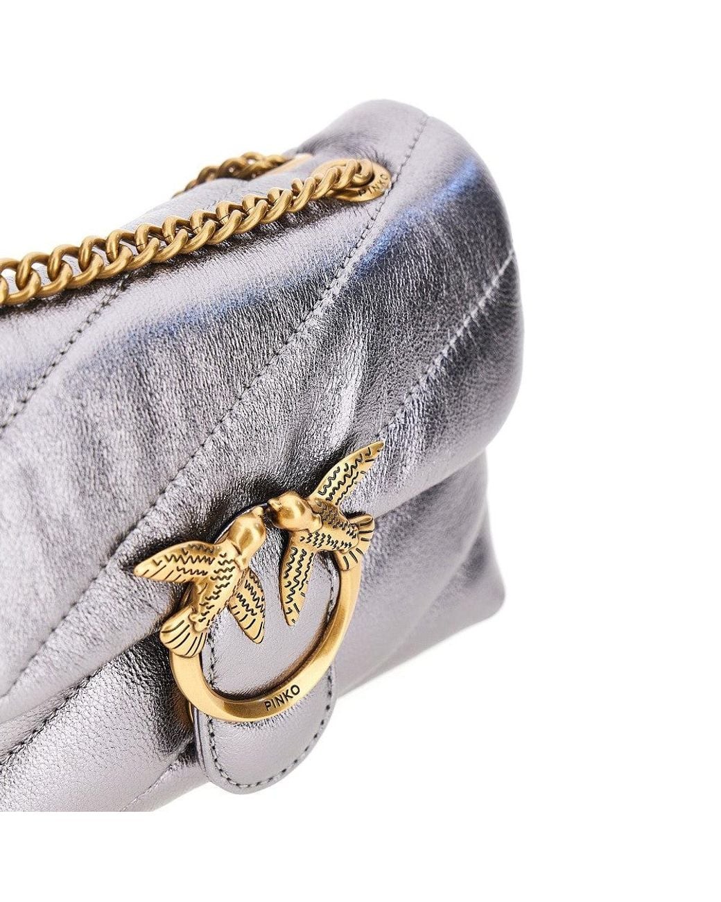 Pinko Gray Love Baby Puff Bag