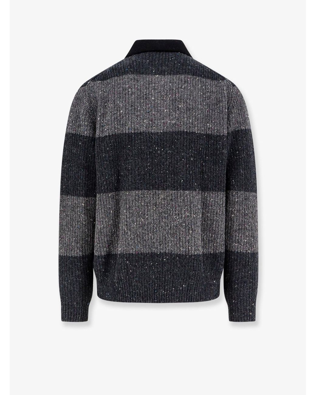 DUNST Black Chunky Rugby Wool Blend Sweater