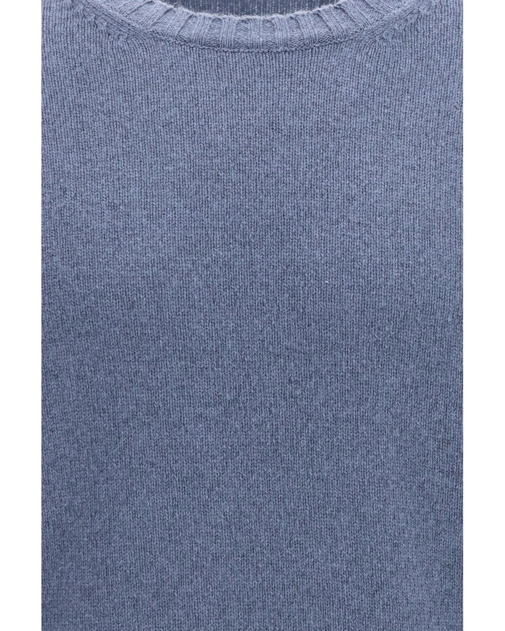Piacenza Cashmere Blue Crewneck Sweater for men